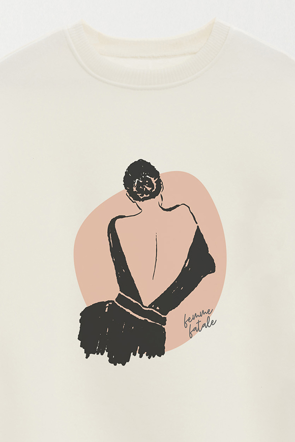 BUZO CREWNECK ESTAMPADO W FEMME FATALE