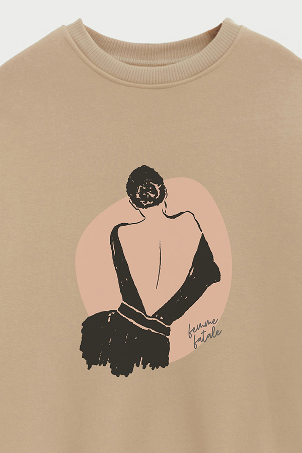 BUZO CREWNECK ESTAMPADO W FEMME FATALE