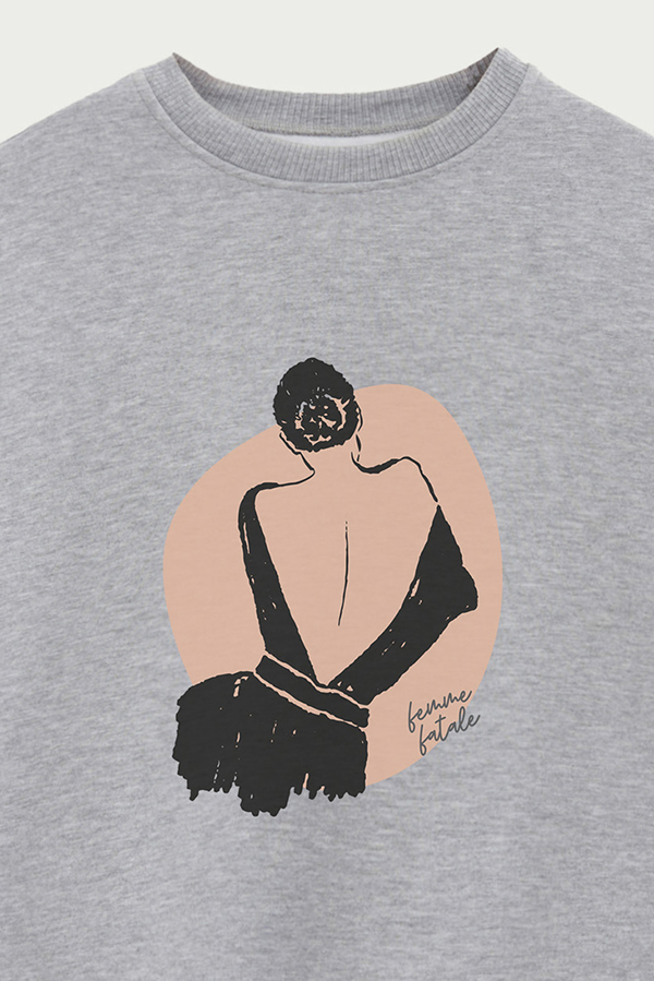 BUZO CREWNECK ESTAMPADO W FEMME FATALE