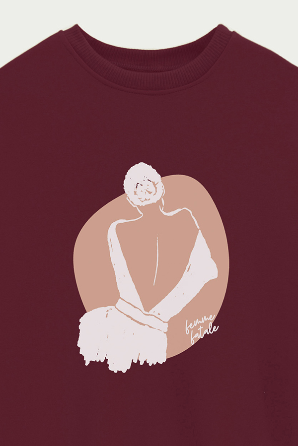 BUZO CREWNECK ESTAMPADO W FEMME FATALE