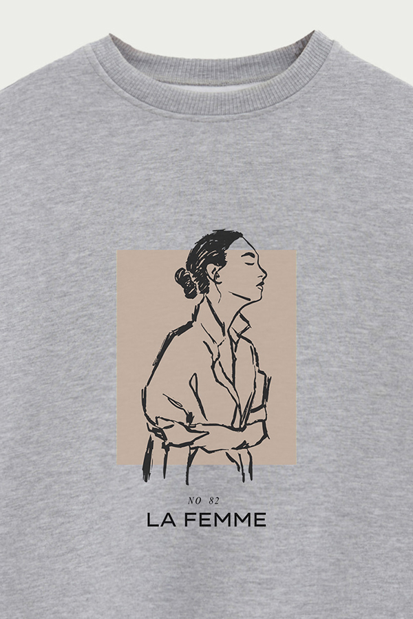 BUZO CREWNECK ESTAMPADO W LA FEMME 82