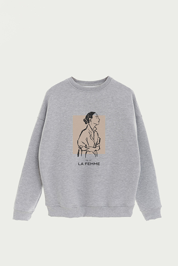 BUZO CREWNECK ESTAMPADO W LA FEMME 82