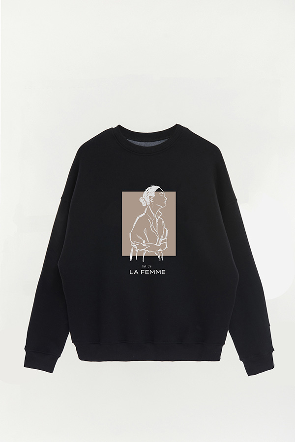 BUZO CREWNECK ESTAMPADO W LA FEMME 82