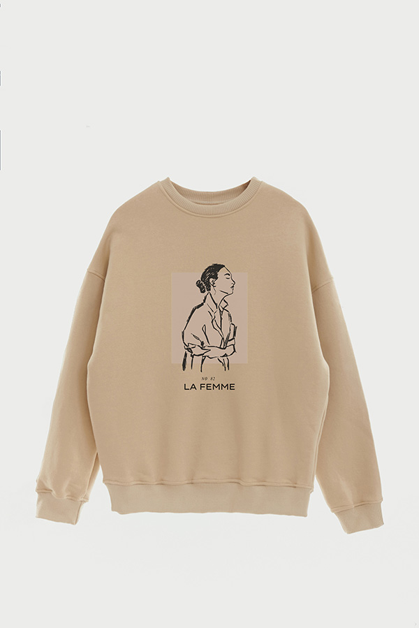 BUZO CREWNECK ESTAMPADO W LA FEMME 82