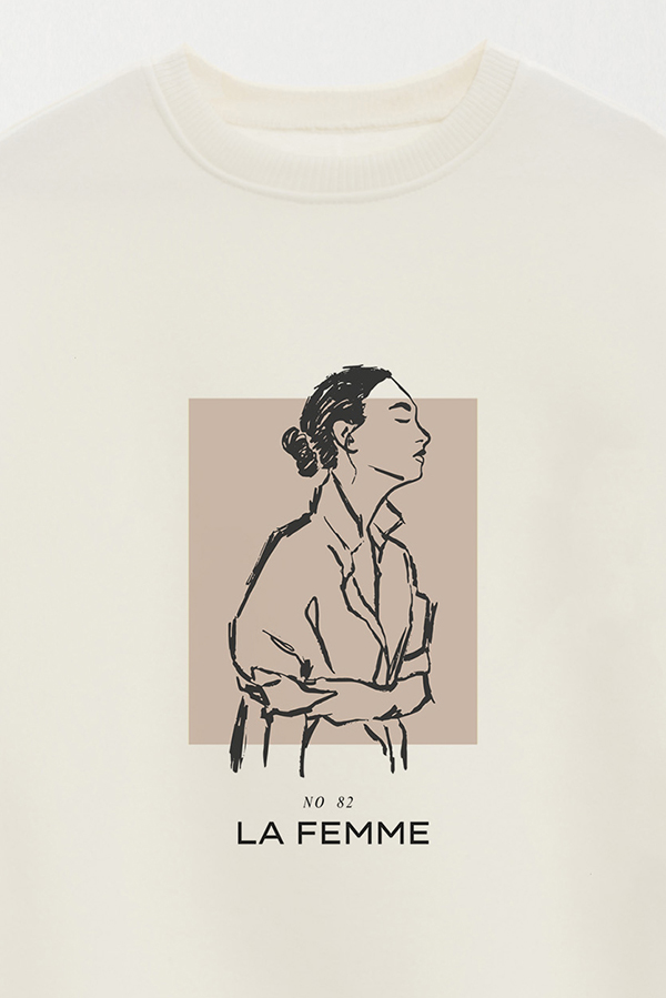 BUZO CREWNECK ESTAMPADO W LA FEMME 82