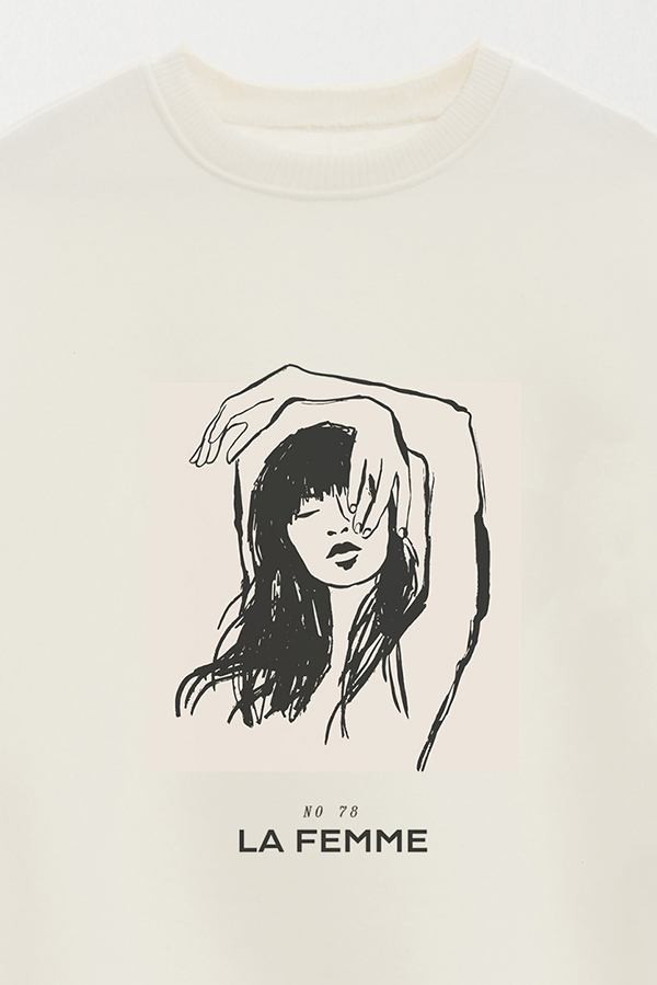 BUZO CREWNECK ESTAMPADO W LA FEMME 78