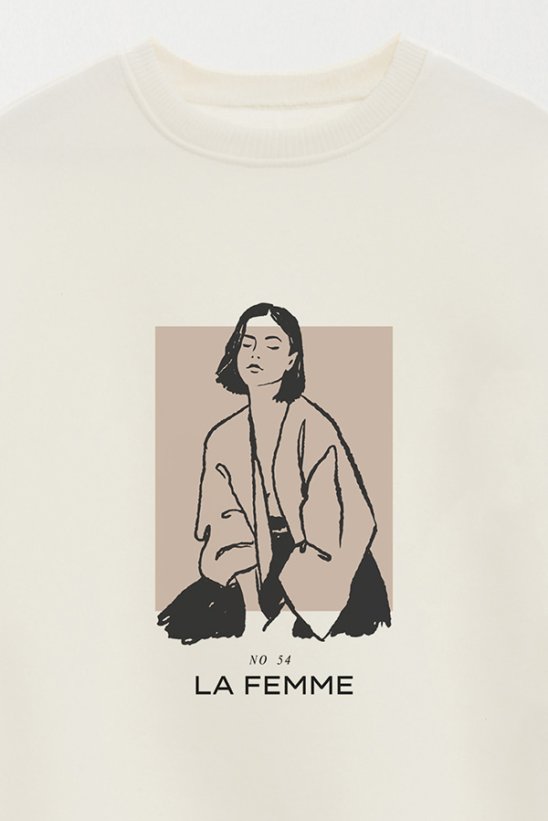 BUZO CREWNECK ESTAMPADO W LA FEMME 54