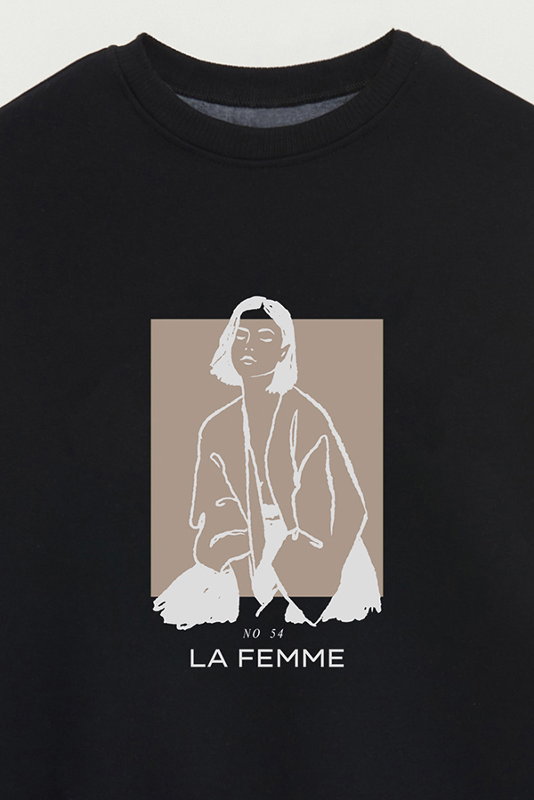 BUZO CREWNECK ESTAMPADO W LA FEMME 54