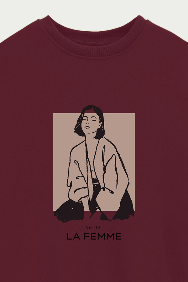 BUZO CREWNECK ESTAMPADO W LA FEMME 54