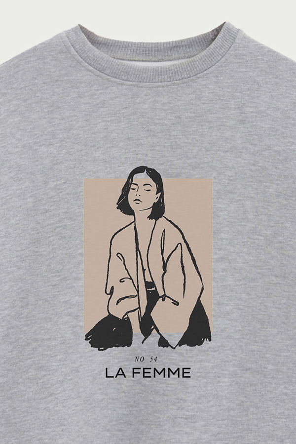BUZO CREWNECK ESTAMPADO W LA FEMME 54