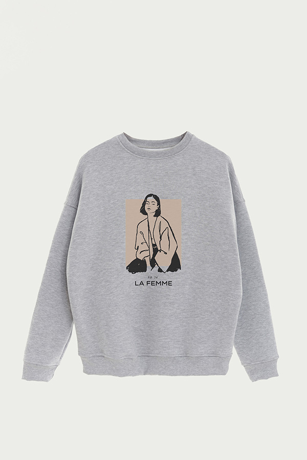 BUZO CREWNECK ESTAMPADO W LA FEMME 54