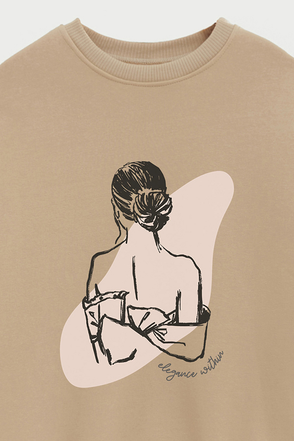 BUZO CREWNECK ESTAMPADO W ELEGANCE