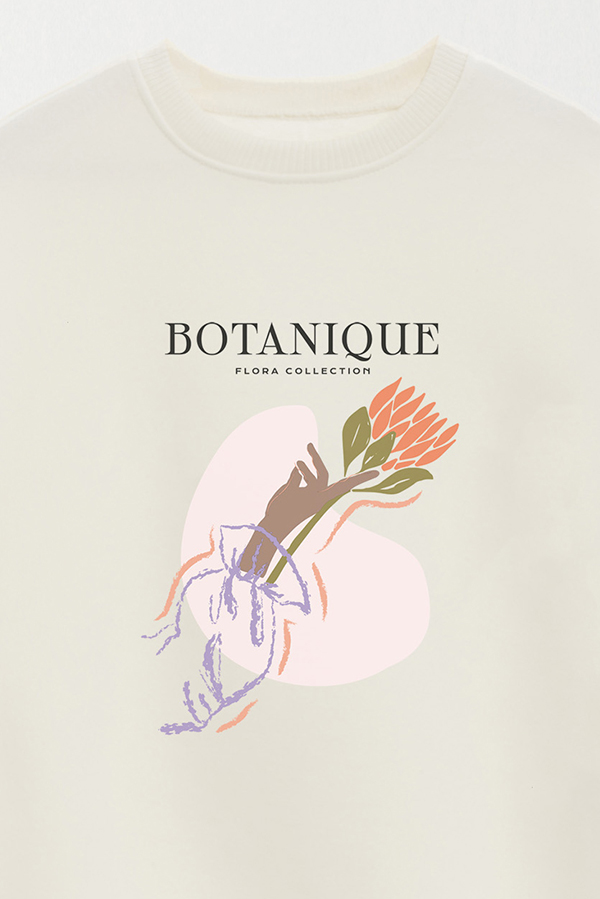 BUZO CREWNECK ESTAMPADO W BOTANIQUE