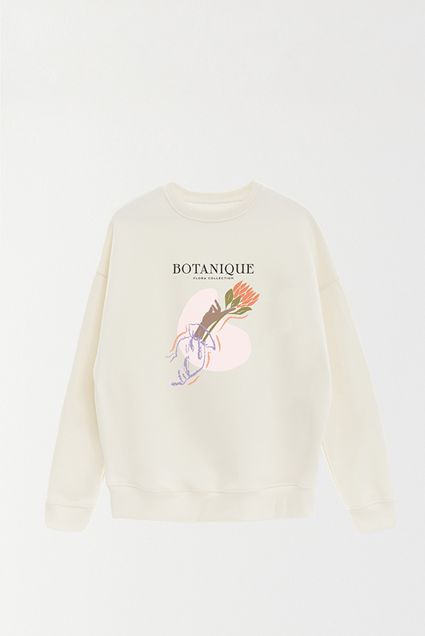 BUZO CREWNECK ESTAMPADO W BOTANIQUE