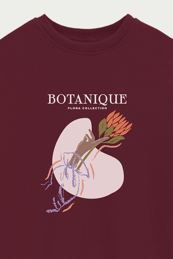 BUZO CREWNECK ESTAMPADO W BOTANIQUE