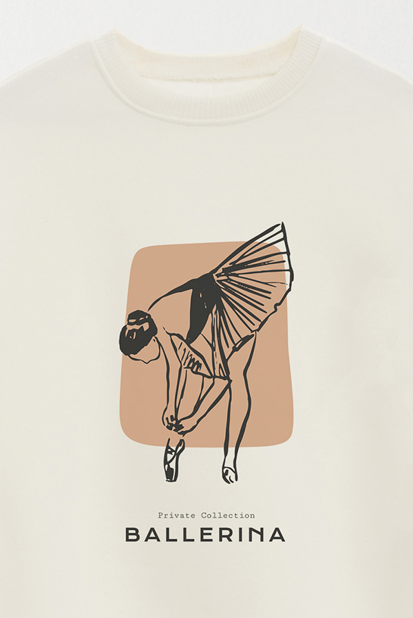 BUZO CREWNECK ESTAMPADO W BALLERINA