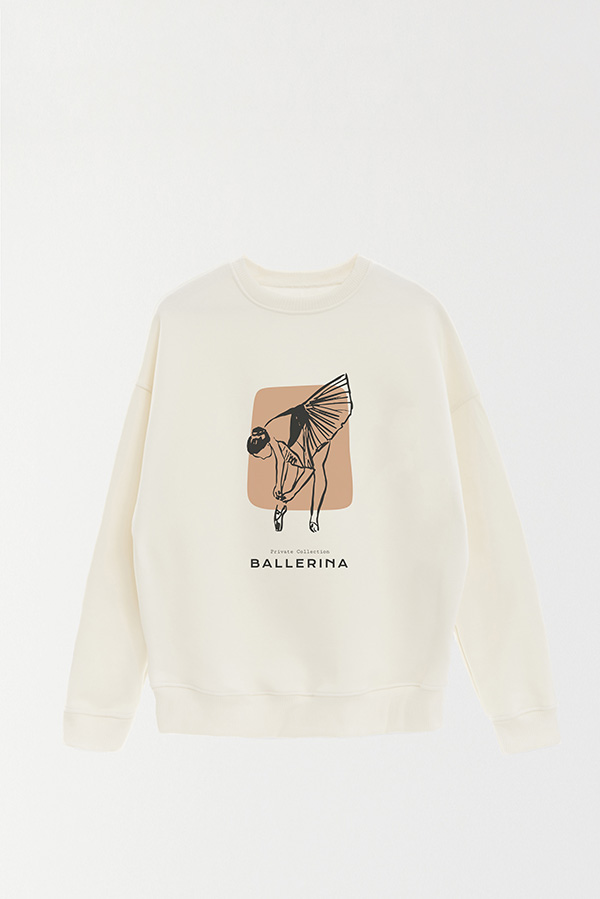 BUZO CREWNECK ESTAMPADO W BALLERINA