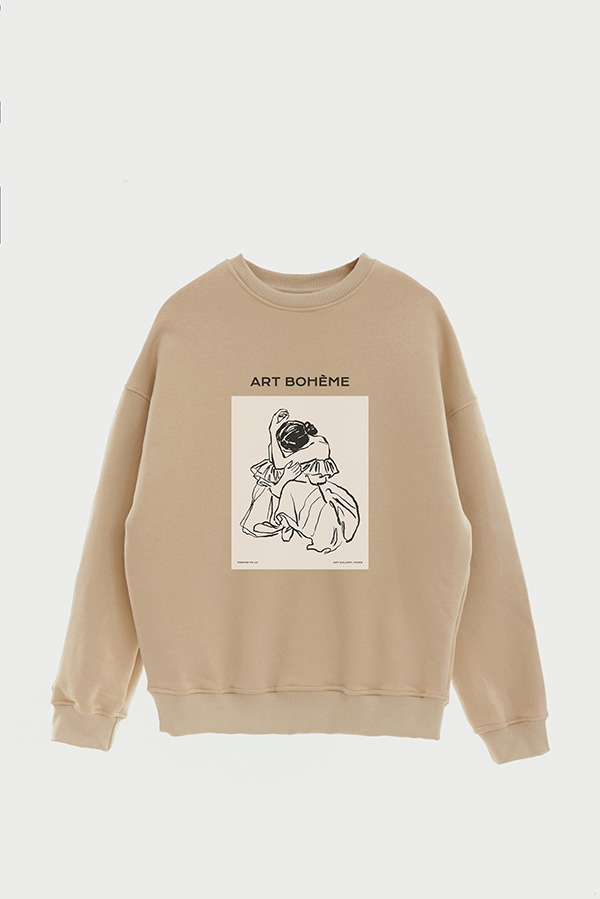 BUZO CREWNECK ESTAMPADO W ART BOHEME