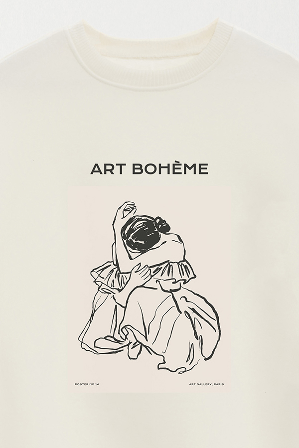 BUZO CREWNECK ESTAMPADO W ART BOHEME