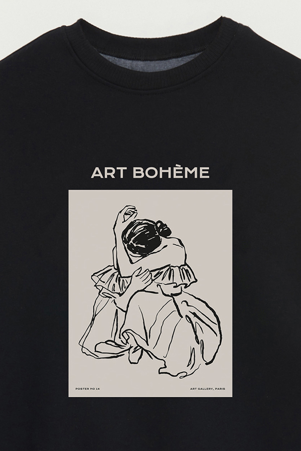 BUZO CREWNECK ESTAMPADO W ART BOHEME