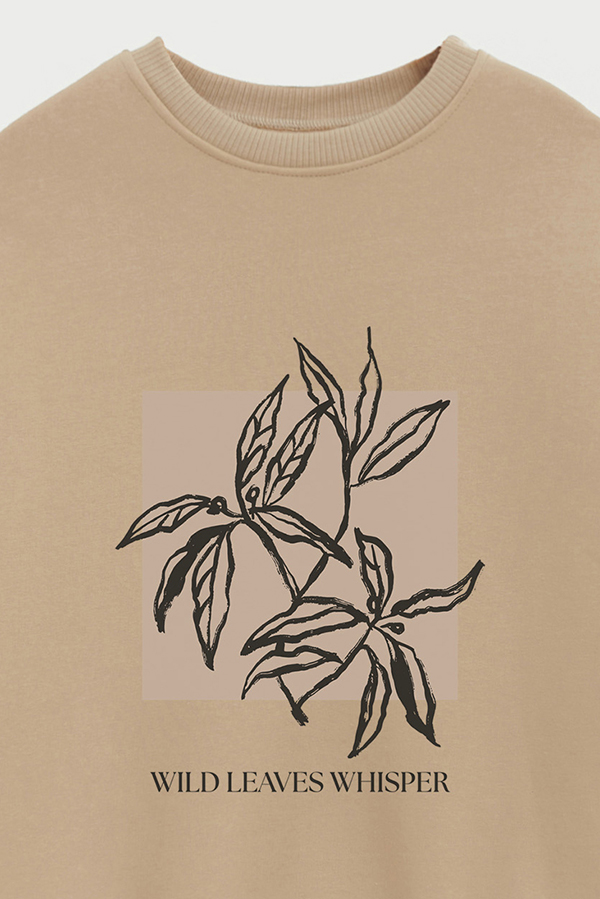 BUZO CREWNECK ESTAMPADO BT WILD LEAVES