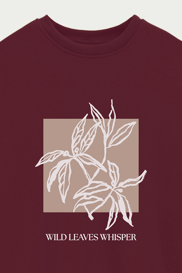 BUZO CREWNECK ESTAMPADO BT WILD LEAVES