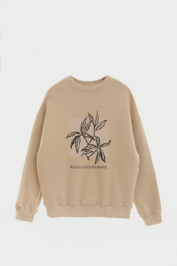 BUZO CREWNECK ESTAMPADO BT WILD LEAVES