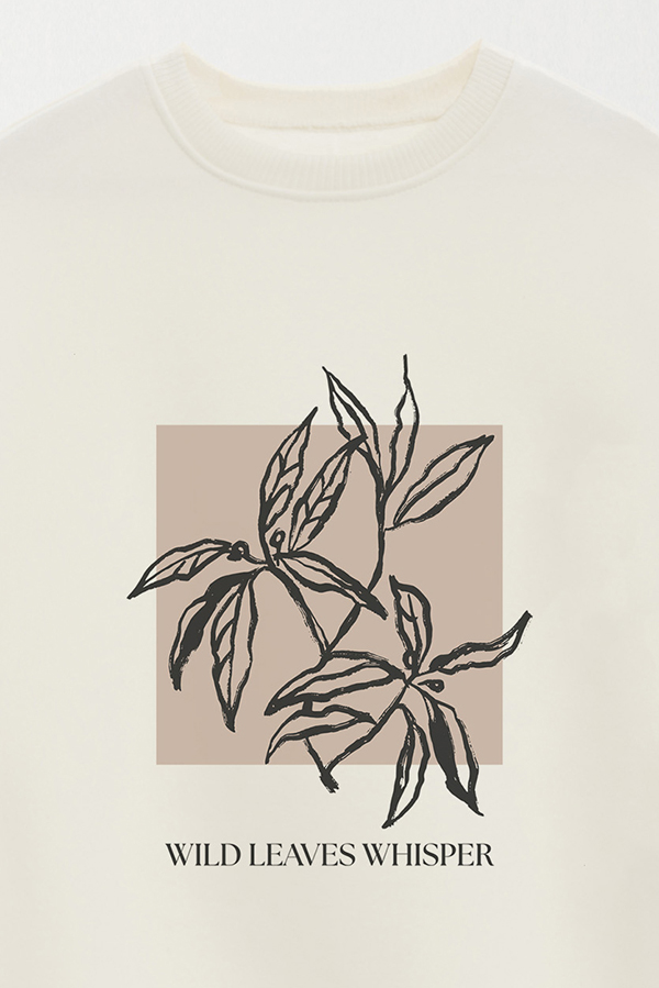 BUZO CREWNECK ESTAMPADO BT WILD LEAVES