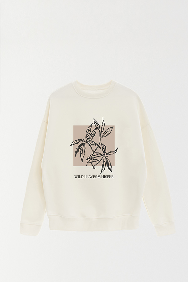 BUZO CREWNECK ESTAMPADO BT WILD LEAVES