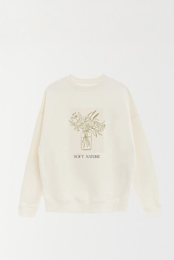 BUZO CREWNECK ESTAMPADO BT SOFT NATURE