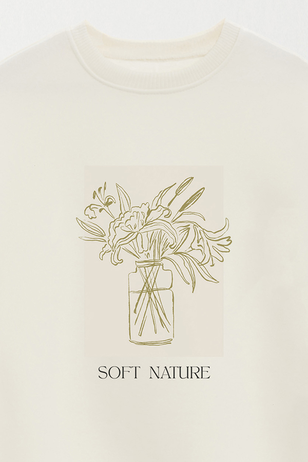 BUZO CREWNECK ESTAMPADO BT SOFT NATURE