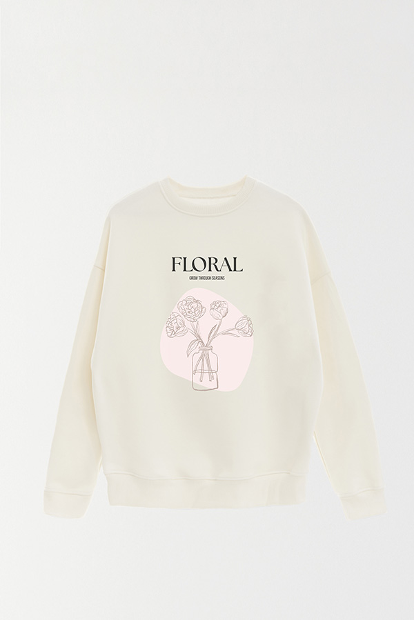 BUZO CREWNECK ESTAMPADO BT FLORAL