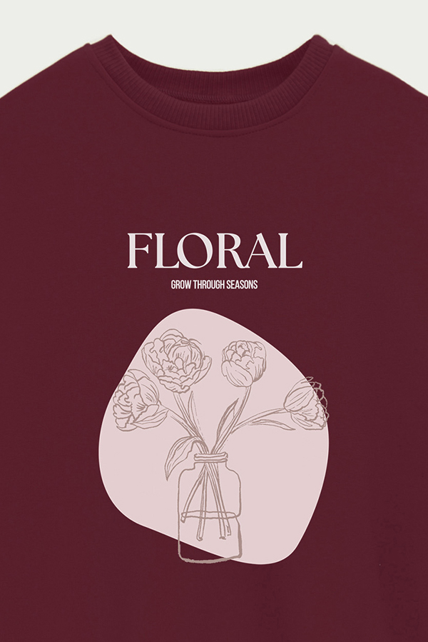 BUZO CREWNECK ESTAMPADO BT FLORAL