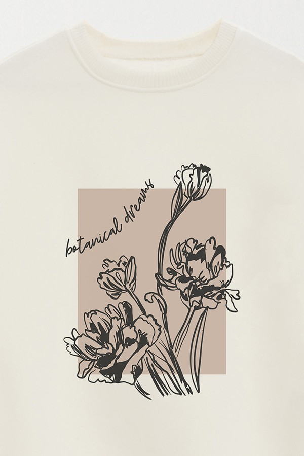 BUZO CREWNECK ESTAMPADO BT BOTANICAL DREAMS