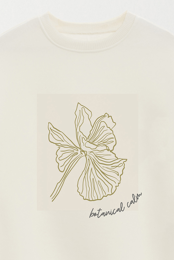 BUZO CREWNECK ESTAMPADO BT BOTANICAL CALM