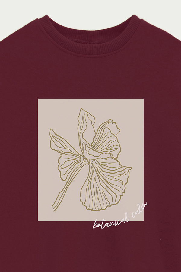 BUZO CREWNECK ESTAMPADO BT BOTANICAL CALM