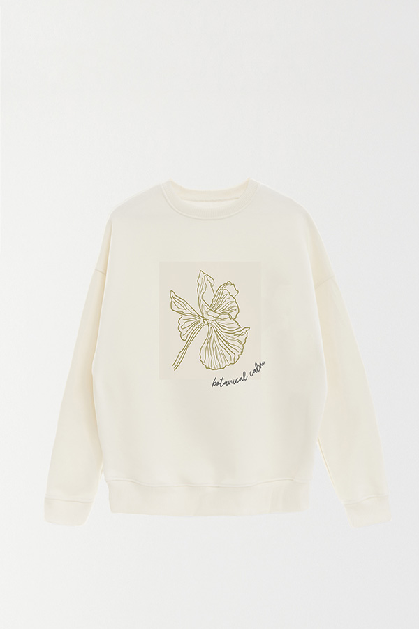 BUZO CREWNECK ESTAMPADO BT BOTANICAL CALM