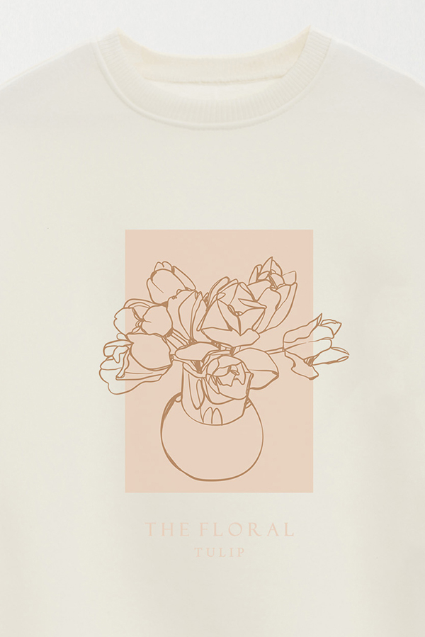 BUZO CREWNECK ESTAMPADO FL TULIP