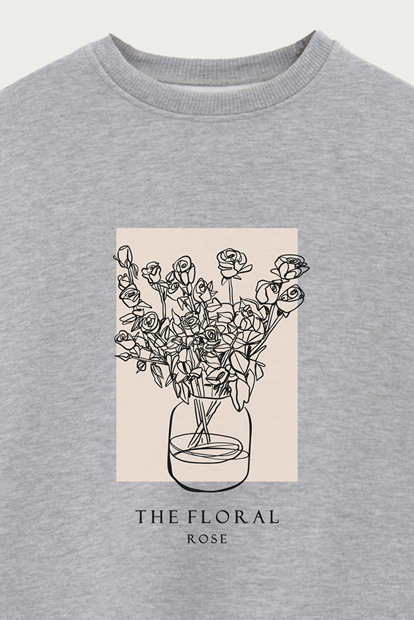 BUZO CREWNECK ESTAMPADO FL ROSE