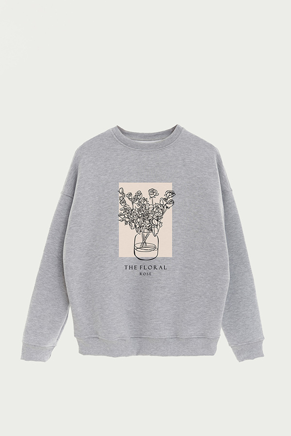 BUZO CREWNECK ESTAMPADO FL ROSE