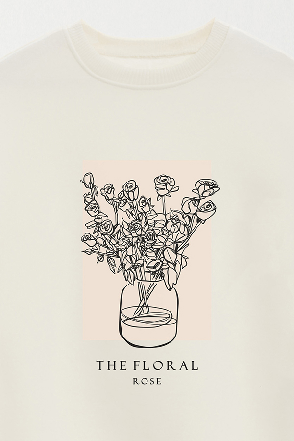 BUZO CREWNECK ESTAMPADO FL ROSE