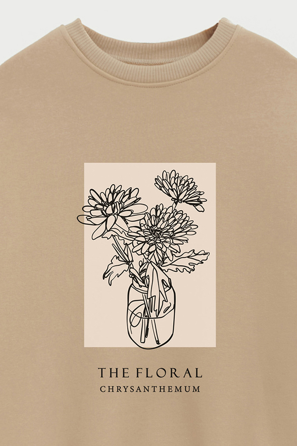 BUZO CREWNECK ESTAMPADO FL CRYSANTHEMUM