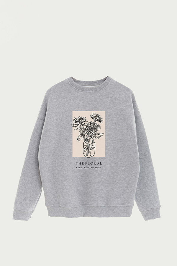 BUZO CREWNECK ESTAMPADO FL CRYSANTHEMUM