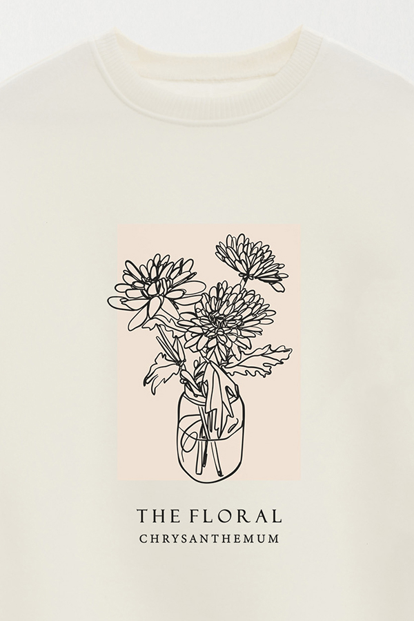 BUZO CREWNECK ESTAMPADO FL CRYSANTHEMUM