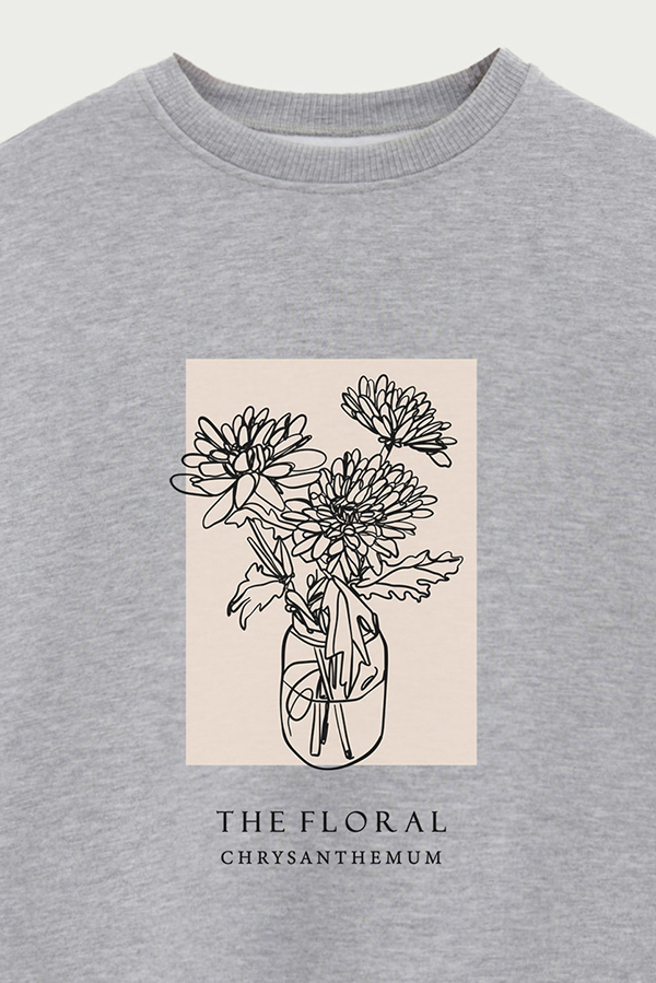 BUZO CREWNECK ESTAMPADO FL CRYSANTHEMUM
