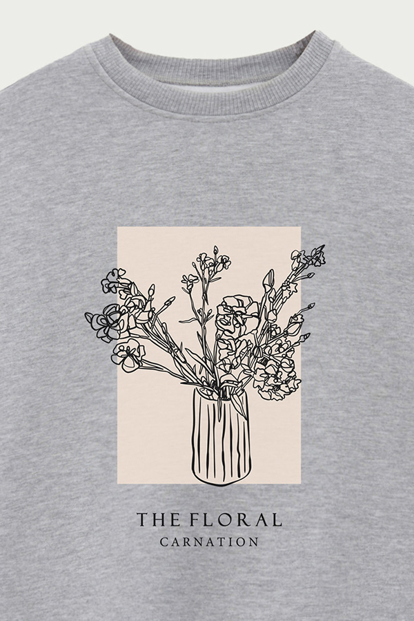 BUZO CREWNECK ESTAMPADO FL CARNATION