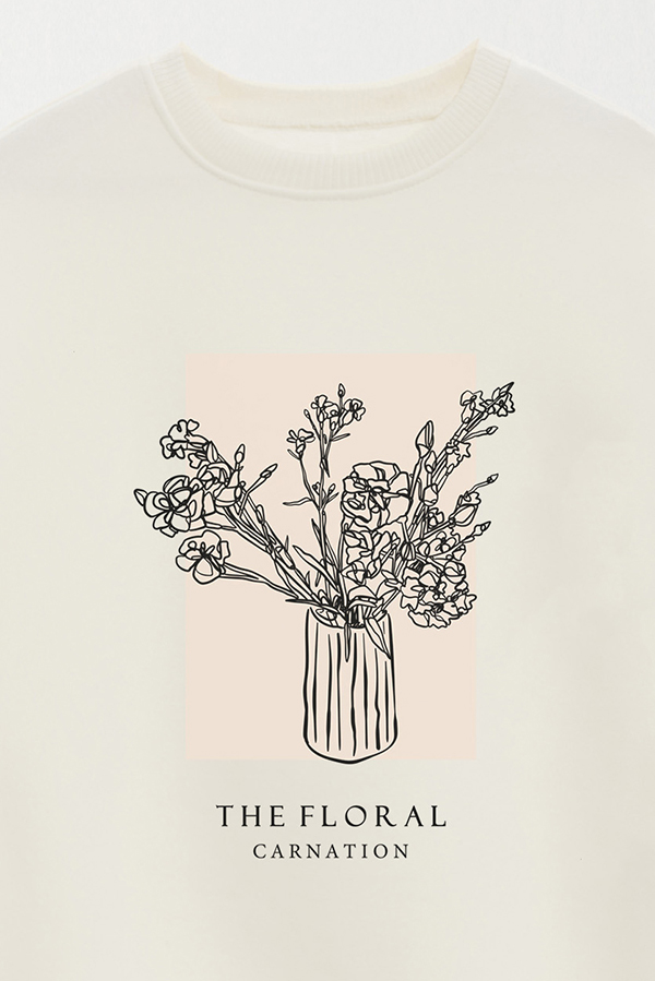 BUZO CREWNECK ESTAMPADO FL CARNATION