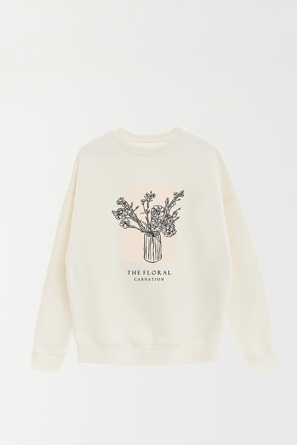 BUZO CREWNECK ESTAMPADO FL CARNATION
