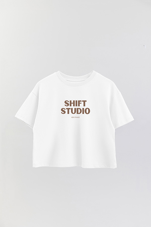 REMERA CROP ESTAMPADA BD SHIFT STUDIO
