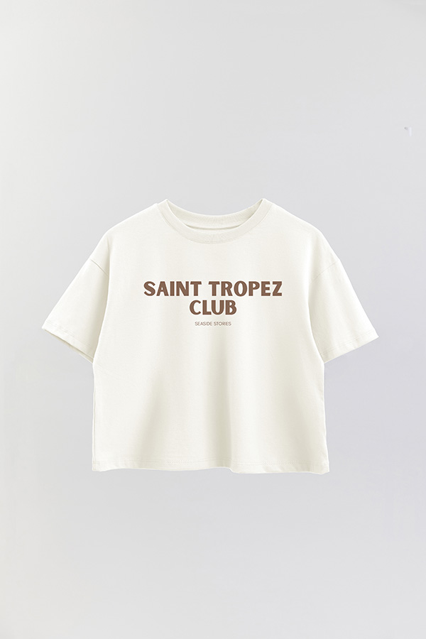 REMERA CROP ESTAMPADA BD ST TROPEZ